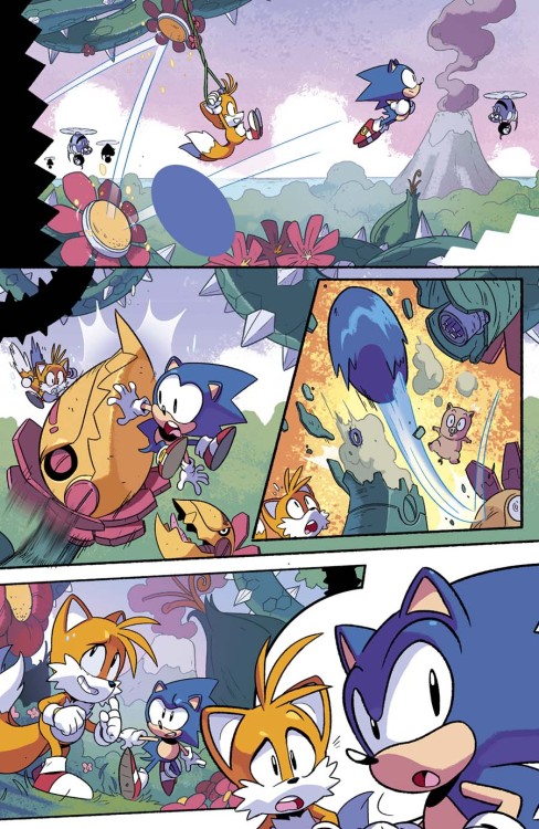 sonicthehedgehog:  Beautiful Sonic comic art by Tyson Hesse for Archie’s new Sonic: MEGA DRIVE #1. If you want to see more like this, be sure to get out there and support it this summer! 