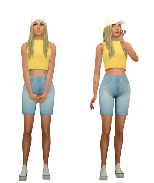 TS4 Summer Lookbook #3 Skin 1, 2 / Hair / Eyebrows / Eyes / Nosemask Clothing - Top Milana @l