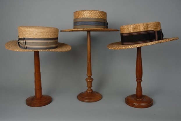 The Me I Saw — Men's straw boater hats, 1920.