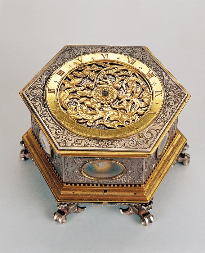 design-is-fine:  Matthias Kieblich, table clock, late 17th century. Bratislava. Museum