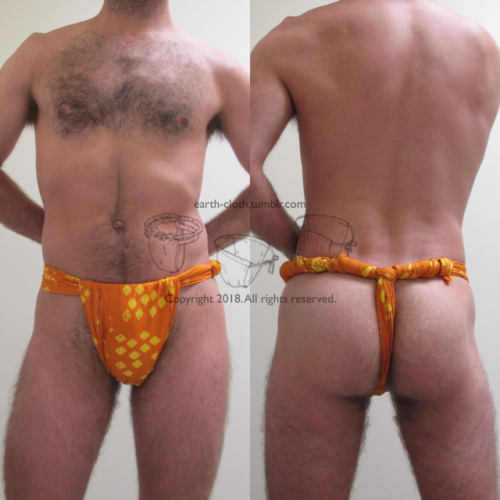 earth-cloth: A fundoshi friend sent me this rokushaku fundoshi they made with some orange and yellow