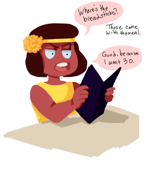 caffeinetooth:  ruby and sapphire go out for a nice human dinner, for mara 