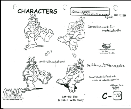 Model sheets for Sam and Max. Great characters, that have been the stars of several games and (web)c