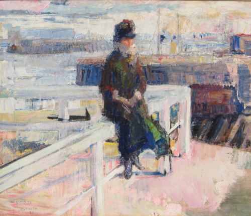 Femme sur l’Estacade à Ostende , Woman on the Estacade in Ostend  - Maurice Wagemans , 1921Belgian,1