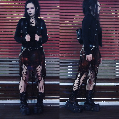 reereephillips:Date night outfitDress: Black Milk (modified by me)Jacket: Queen of DarknessNecklace:
