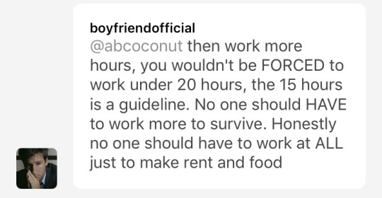 julia-fruit–derogatory:asbr808:eco-socialism: left-reminders:   left-reminders:   abcoconut:   third-nature:  Ok, but yeah. I want to work more than 15 hours a week. I genuinely love the challenge with what I do. 15 seems, oddly tiny? Where did this