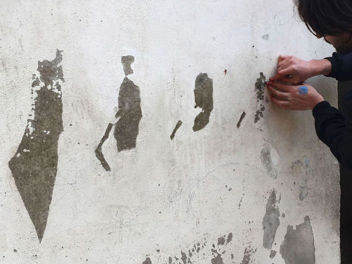 art-tension:Peeling Off Old Paint To Tell Stories Of Palestinian Refugees by street artist Pejac Wit