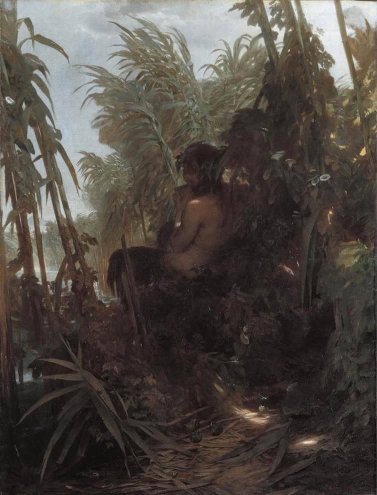   BÖCKLIN, ArnoldPan in the Reeds1858Oil on canvas, 200 x 153 cmNeue Pinakothek,