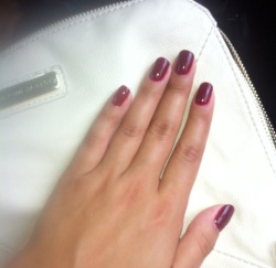 I just can&rsquo;t get over how great this color on my nails looks against my sticky little Mexican hands.   OPI Malaga wine