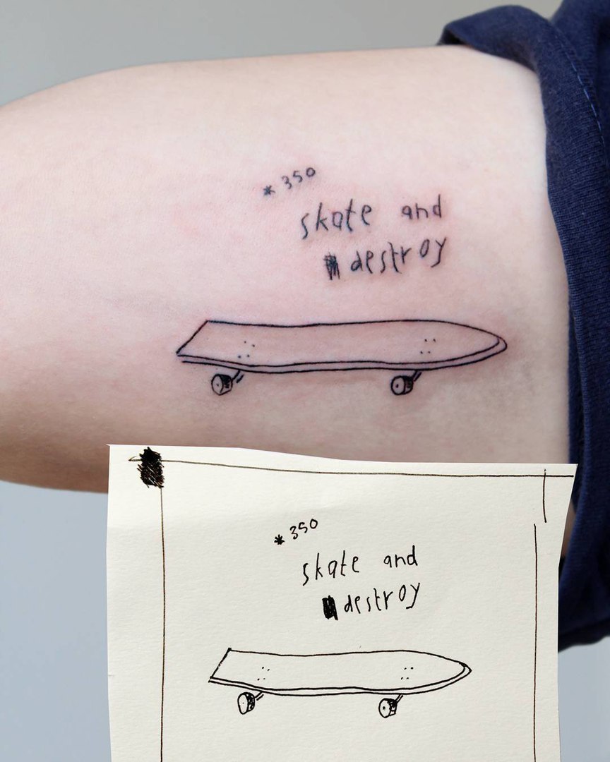 skate and destroy tattoo  Tatuagem Boas ideias para tatuagem Inspiração  para tatuagem