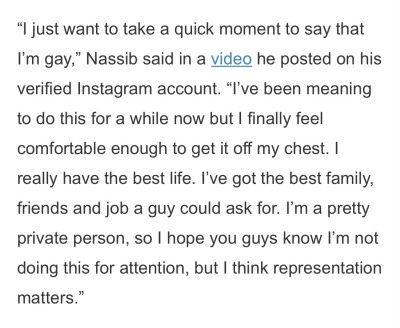 elishamanning:Carl Nassib came out today on Instagram, making him the first and only openly gay active NFL player