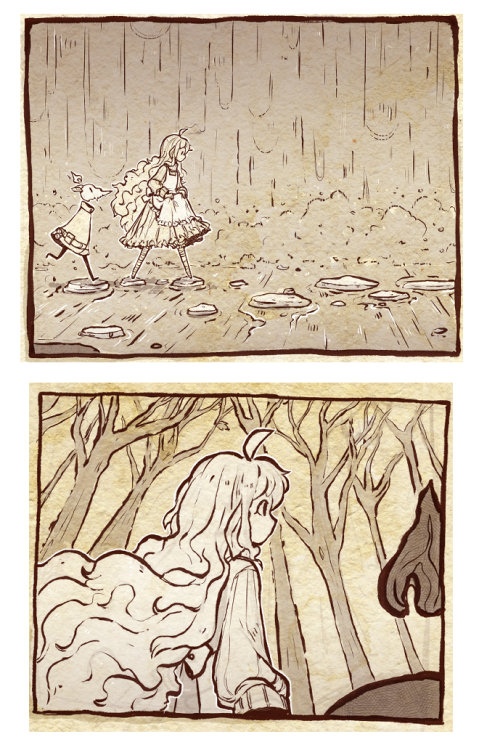 snippets of some recent comic panels in no particular order, feat. miss ruin / ruinfolk