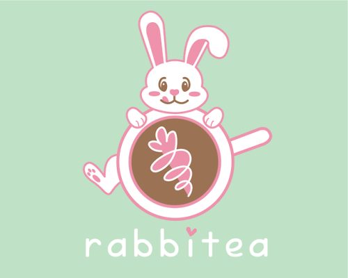 logo mockups for a rabbit cafe