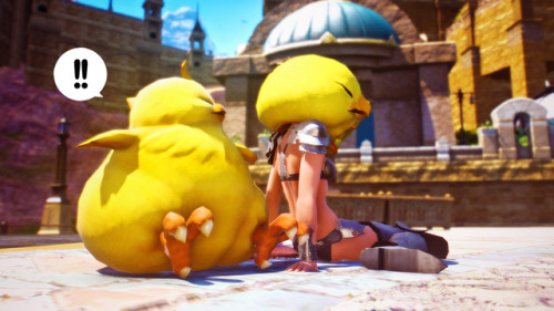 clovermemories: K’mih and her affinity with fat chocobos.