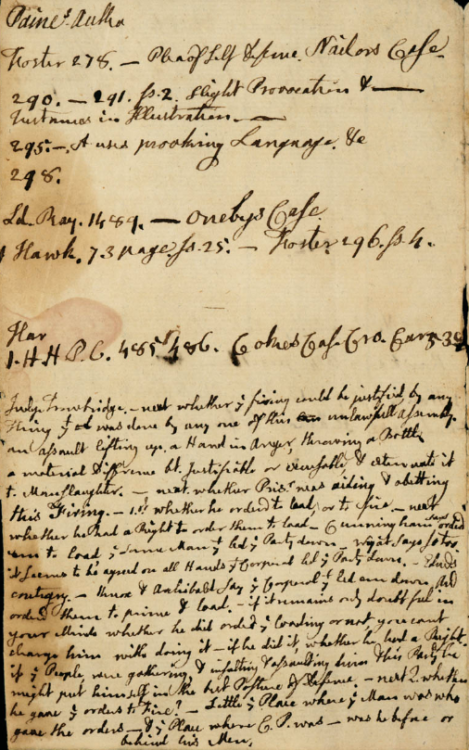secretariatjohnkerry:  John Adams’s legal notes, made while he worked as the defense attorney for th