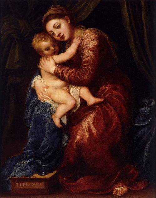 Virgin and Child, 1545, TitianMedium: oil,panel
