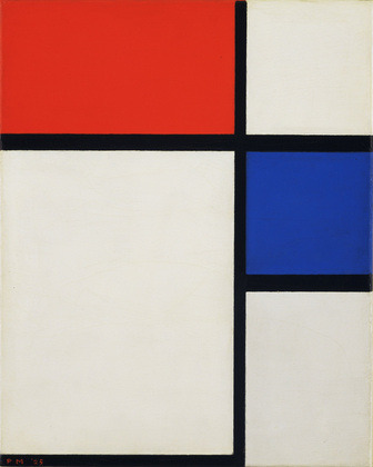 artmastered:  Piet Mondrian, Composition No. II, with Red and Blue, 1929 