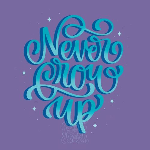 Never grow up  . . . . . #nevergrowup #procreatelettering #procreateapp #ipadlettering #moderncallig