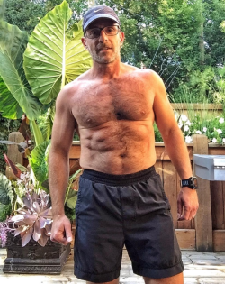 justjimbo:  Summer’s here which means watching my hunky neighbor relaxing on his deck, shirtless.