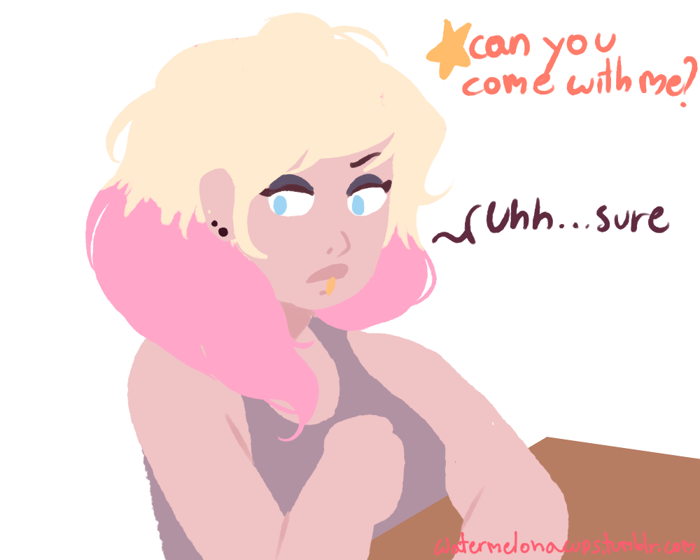 watermelonacups:  have some steven/mystery girl bonding what would be pearl’s reaction?