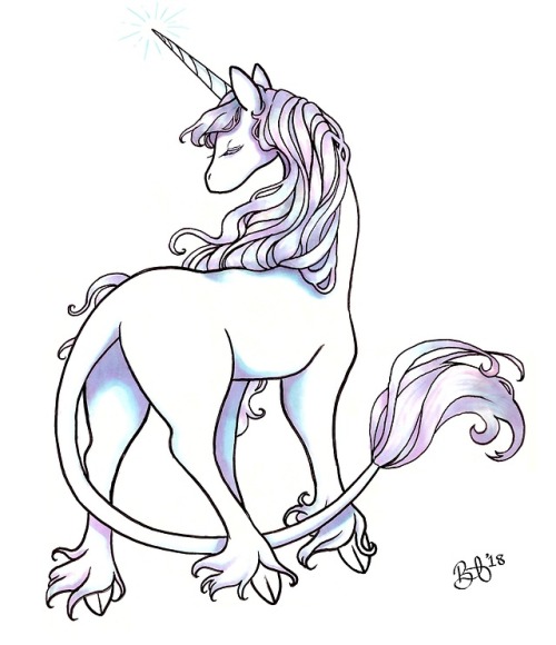 paper-swirls: “Unicorn. Old french, unicorne. Latin, unicornis. Literally, one-horned:unus, one, and
