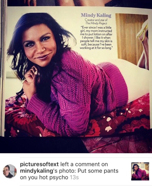 soupsnakessss:• Modern Romance: BJ Novak in Mindy Kaling’s Instagram comments • 