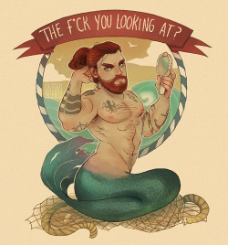 sweet-egalitarian-cherry:  vimeddiart:  I had this lying around unfinished for months so I coloured it and here you go, a mer-bara, you’re welcome.Now a print!  I didn’t know this would be something I would like but I gotta say I really like this. 