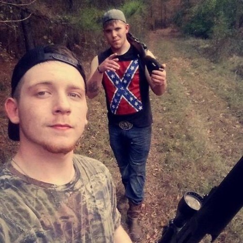 sigrunesigrune:  Spending the day on a nigga hunt. When they approach a wounded black fukker, they shoot the barrel up the man kunt……………    Fucken funny