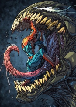 comicbookartwork:  Spider-Man and Venom