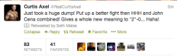 Heelhousell:  Who The Fuck Tweets That?  Toilet Humor! Really Curtis! :P