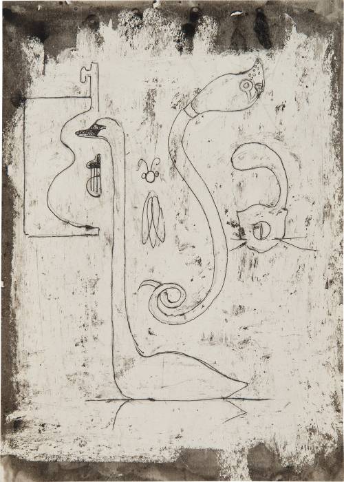 ochyming: André Breton 1896-1966Untitled, circa 1947-1948  (one of four works)Ink and wax on paper 5