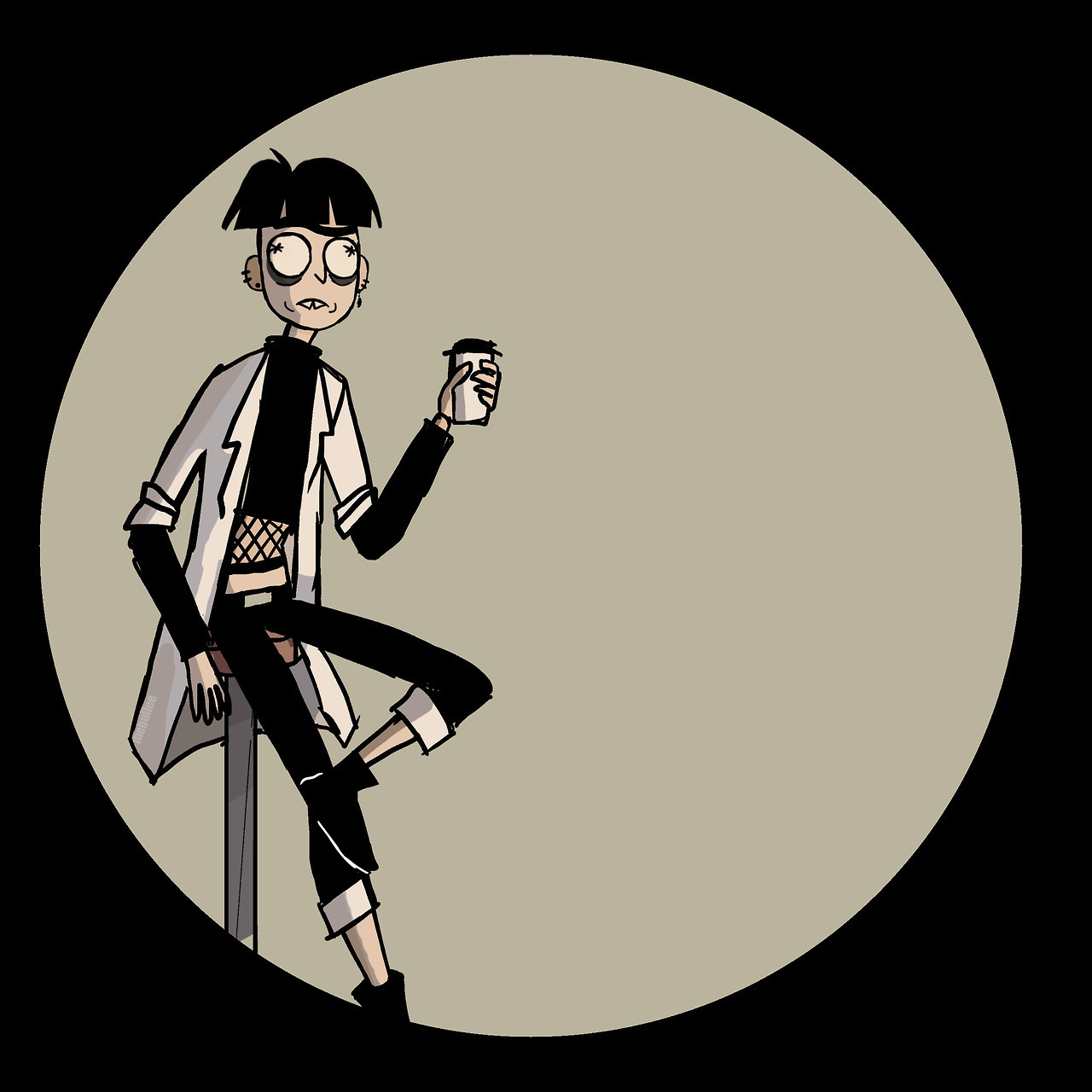 mebullee:Emo doofus rick having some coffee!