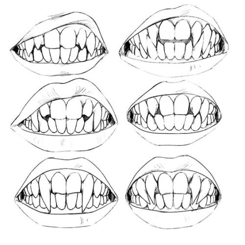 lovelybonezproductions:  anatoref:  Fangs!Top ImageRow 2, 3 & 5 (Right)Row 4: Left, Right (Source Unknown)Row 5 (Left)Bottom Image (Source Unknown)  @trashpits yoooooo 
