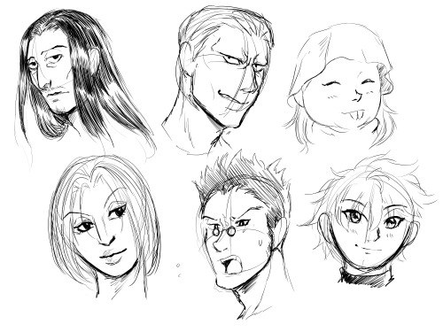 I wanted to try drawing different types of faces again so I decided to do some warm ups with some of