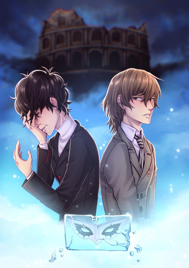 A very big thank you to the amazing  @skyheaven1231 Who drew the covers for ACT 1 and ACT 2 of my fanfic A Tale of Two Tricksters Akechi and Ren team up against the PT’s and Shido after Akechi stumbles upon Rens palace.  Interested? Check out CHAPTER 1: A Deal with the DevilAct 1 JUST finished so now is the perfect time to jump in while I’m on break #akeshu#shuake#akeshuake#goro akechi#persona 5#akechi#p5#p5r#ren amamiya#akira kurusu#p5 joker#fanfics #persona 5 royal #accomplice au #no pt bashing  #i love the PT i want to make that very clear djkhjdf just yah know keep that in mind