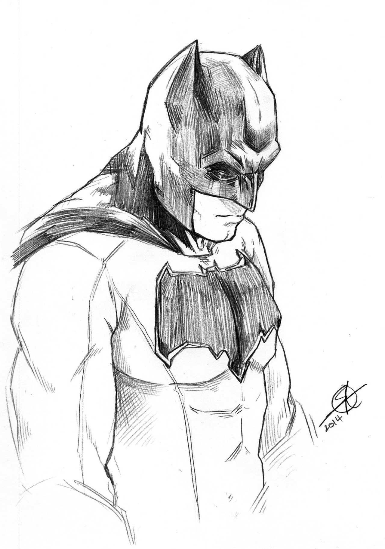 Had to draw Ben Affleck as Batman after I saw the...