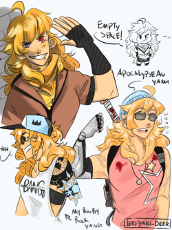 teriyaki-deer:Dang this is a lot of yangs(featuring my apocalypse au/rwby rock yang)