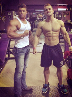 keepemgrowin:  OMFG… what a pair! Tank top stud is unbelievably hot.