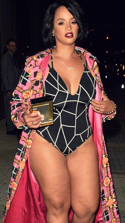 scandamonium:  Dascha Polanco at The Blonds fashion show in NY. She looks so beautiful and I love how body confident she is.