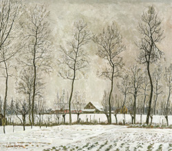 blastedheath:  Léon De Smet (Belgian, 1991-1966), Hiver en Flandre [Winter in Flanders}. Canvas, 66 x 78 cm.