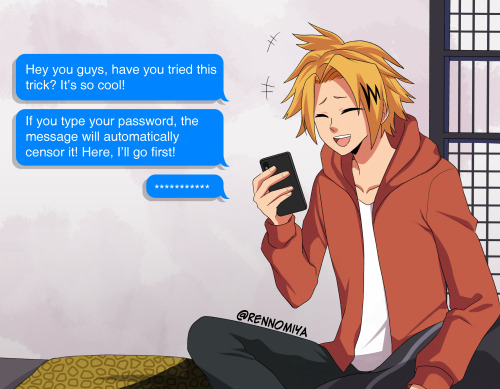  Kaminari is the heart and soul of Team Todoroki. This drawing is based from this meme made by the l