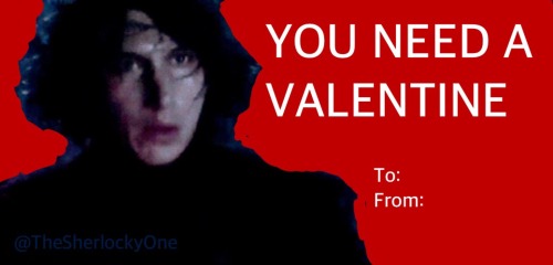 thesherlockyone: You guys seemed to like my bad Kylo valentines card so I made a whole set of them..
