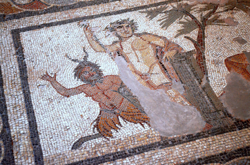 Crete, Archaeological Museum of Chania:Triclinium from the House of Dionysos In the large panel Dion