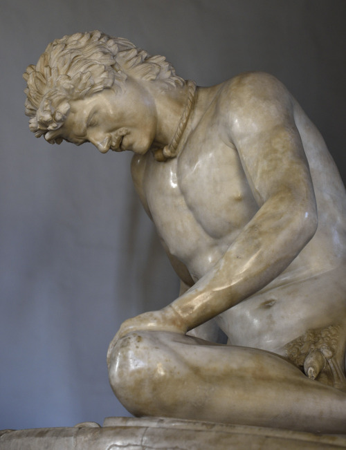 theancientwayoflife:~Dying Gaul (also known as “Galata Capitolino”). Medium: Marble Roman copy of the lost Hellenistic original of the 3rd century BCE. Provenance: Rome, Capitoline Museums, Palazzo Nuovo, Hall of the Gaul (Musei capitolini, Palazzo