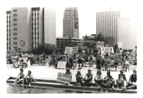 1980 Milwaukee Pride MarchThe black and white photographs above showcase the 1980 Pride March here i