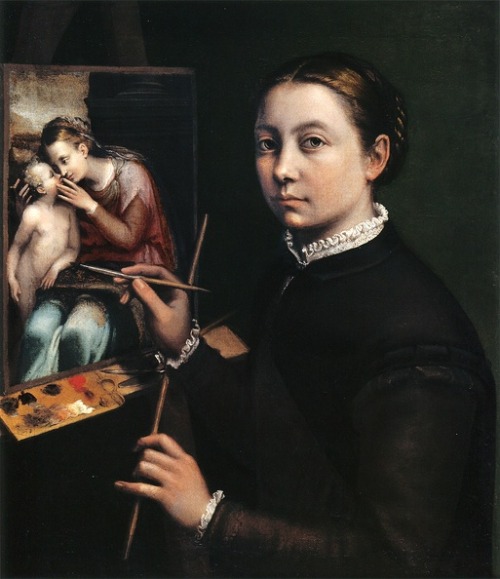 Self Portrait at Easel, by Sofonisba Anguissola, 16th century artist