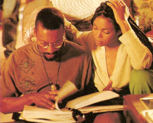 John Singleton and his muse Janet Jackson filming Poetic Justice in California during the L.A Riots 