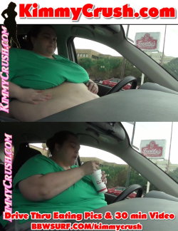 bbwsurf:  http://kimmycrush.com or http://bbwsurf.com/kimmycrush     How much food does it take to keep my sexy girlish figure?  This weeks update shows you just how much I eat at a typical Drive Thru Stuffing! In this epic 30 MINUTE HD VIDEO you see
