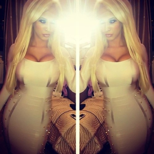 malibubarbiedolie:  #me #dress#fashion #bodycon #bandage #dress #barbie #blonde #curvy #flash #cream