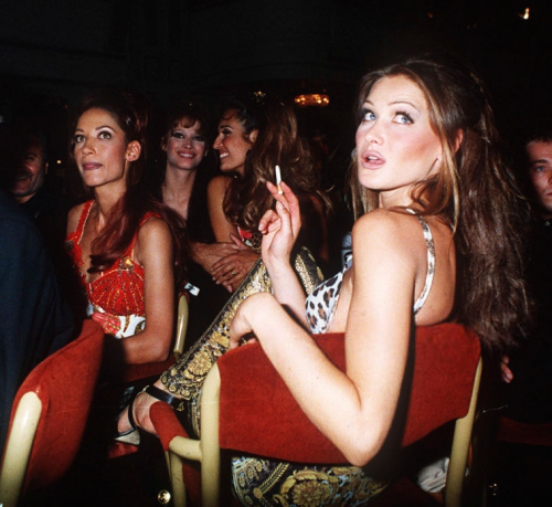 ohyeahpop:Christy, Gail &amp; Carla, wearing Versace, at the ‘Save the Rainforest’